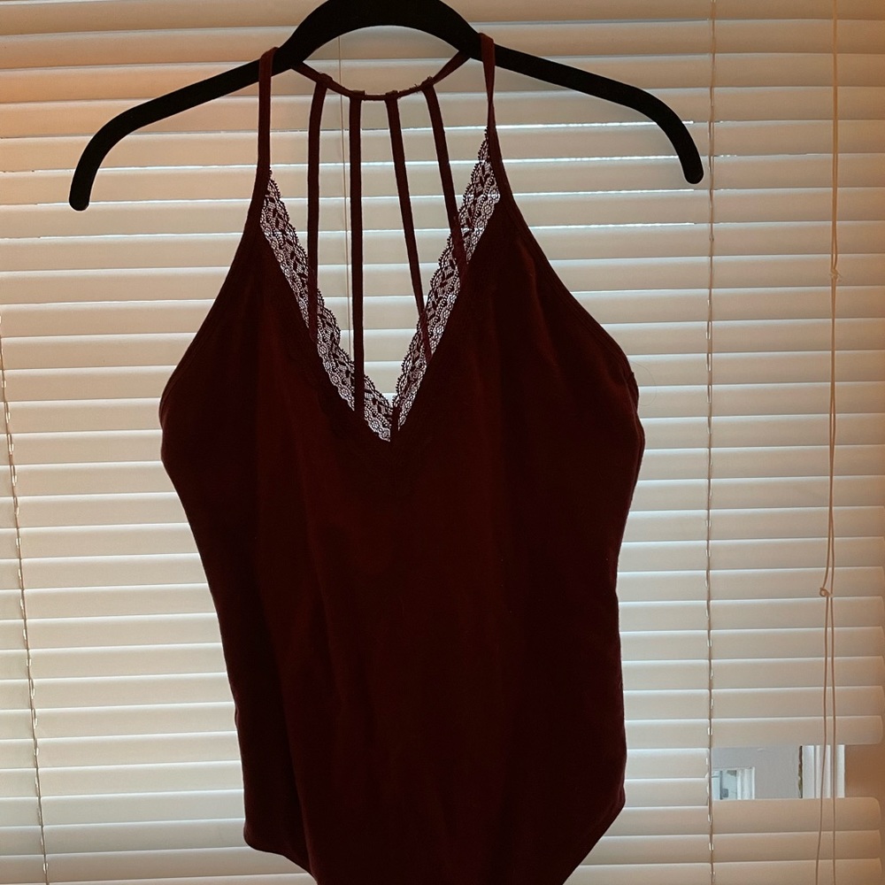 Wine colored body suit